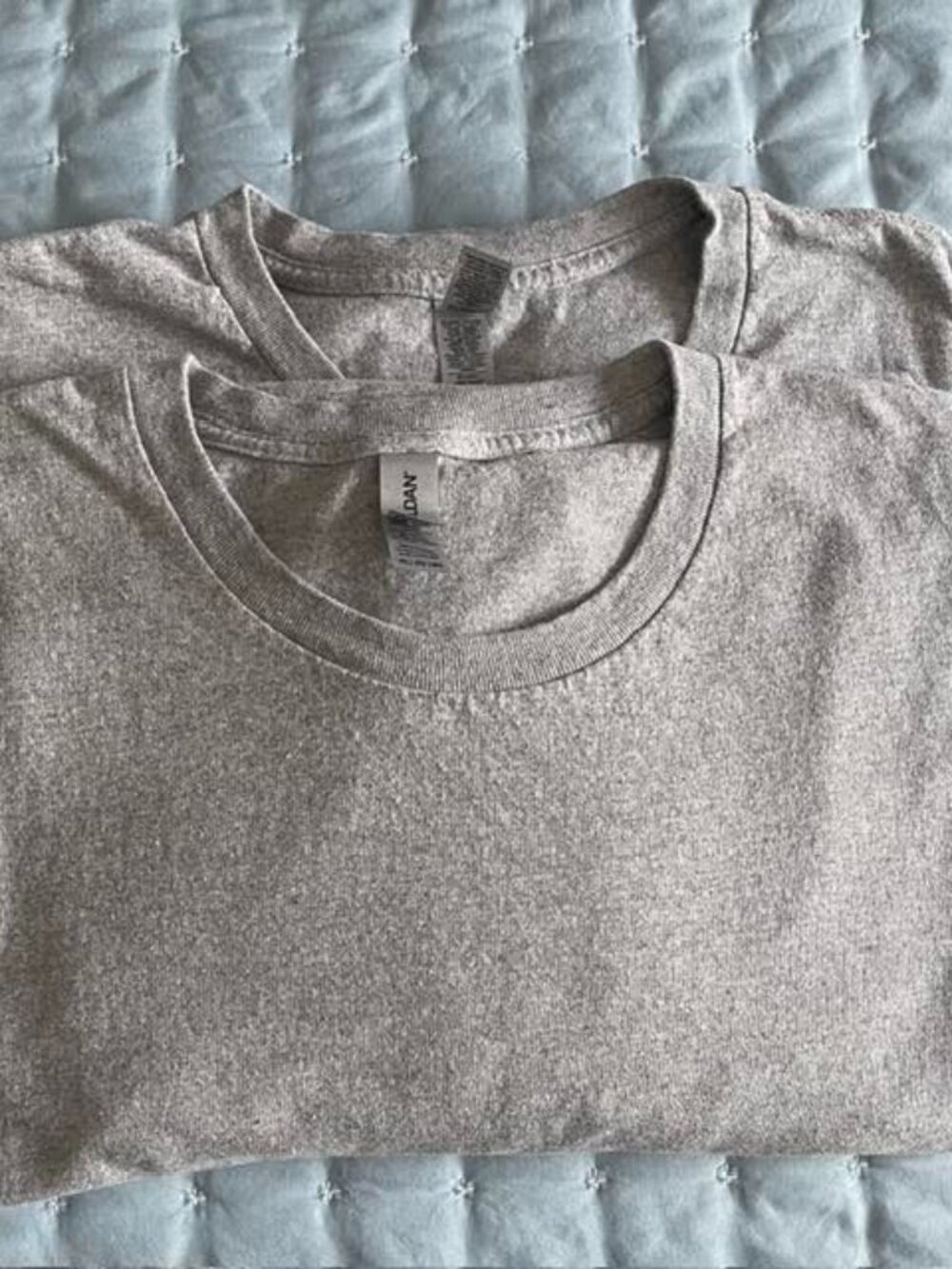 Gildan Ultra Cotton Men's 5XL Gray Crew Neck T Shirts 2 Pack Big & Tall